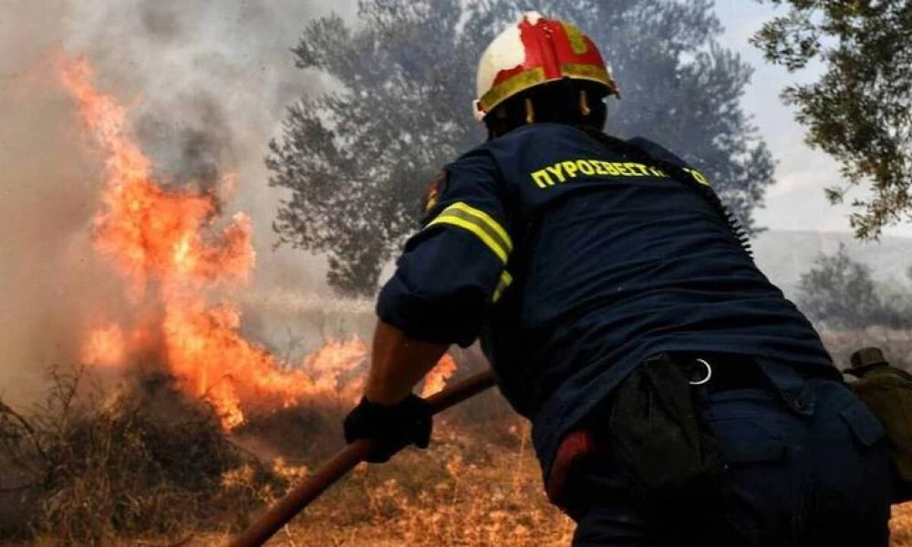 Φωτιά σε δύσβατο σημείο στο Ρέθυμνο! Μεγάλη δύναμη της Πυροσβεστικής